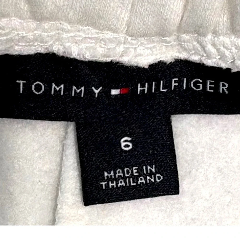 Tommy Hilfiger Sweatpants Girls Size 6 White Heart Print Joggers Elastic Waist